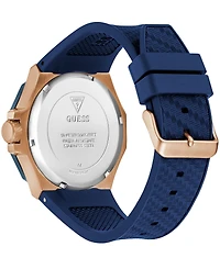 Guess Men's Multifunction Blue Silicone Watch, 45mm