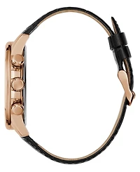 Guess Men's Multifunction Black Genuine Leather Watch