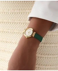 Guess Women's Analog Green Genuine Leather Watch, 28mm