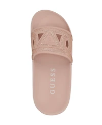 Guess Women's Payca Rhinestone Eva Pool Slide Sandals