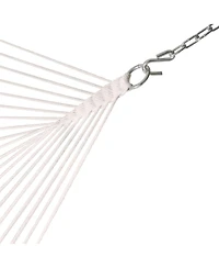 Outdoor 2-Person Quilted Fabric Hammock with Spreader Bars and Freestanding Stand