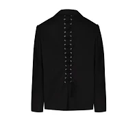 Pcfg Men's Free Heaven Eyelet Details Striped Blazer - Jet Black