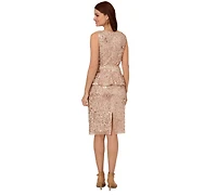Adrianna Papell Women's Beaded Peplum Sheath Dress