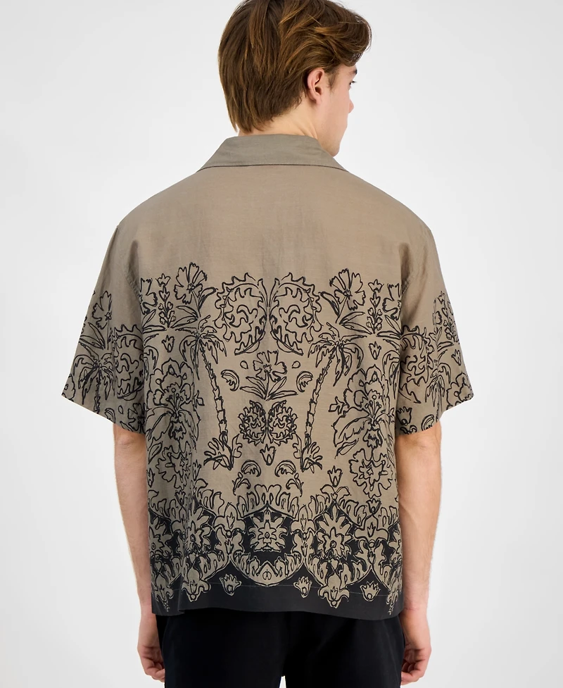Hugo by Hugo Boss Men's Espino Oversized-Fit Liberty Floral Button-Down Camp Shirt