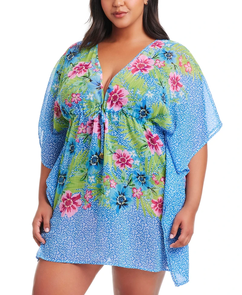 Bleu by Rod Beattie Plus Size Lets Get Away Drawstring Caftan