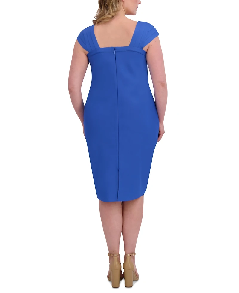 Siena Plus Size Bandage-Bodice Cap-Sleeve Dress