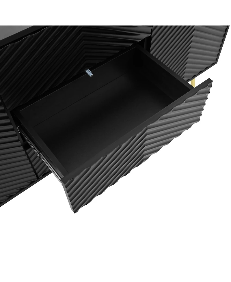 Streamdale Geometric Line Sideboard with Conical Legs