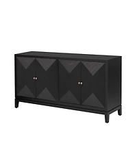 Streamdale Sleek Storage Cabinet Sideboard Buffet with Vertical Line Design,Suitable for Study,Entrance and Living Room