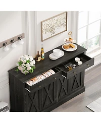 Streamdale Vintage Sideboard Cabinet 2 Drawers, 4 Doors, for Living Room, Bedroom, Kitchen