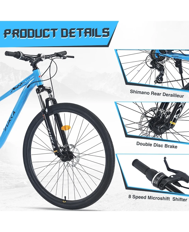 Streamdale 29 Inch Wheels 8 Speed Mountain Bike, for Men Women Boys and Girls, Front Suspension