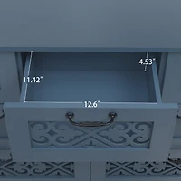 Vintage 7 Drawer Storage Cabinet Sideboard Buffet Cabinet Entryway Cabinet with Drawers Accent Storage Cabinet for Living Room Bedroom
