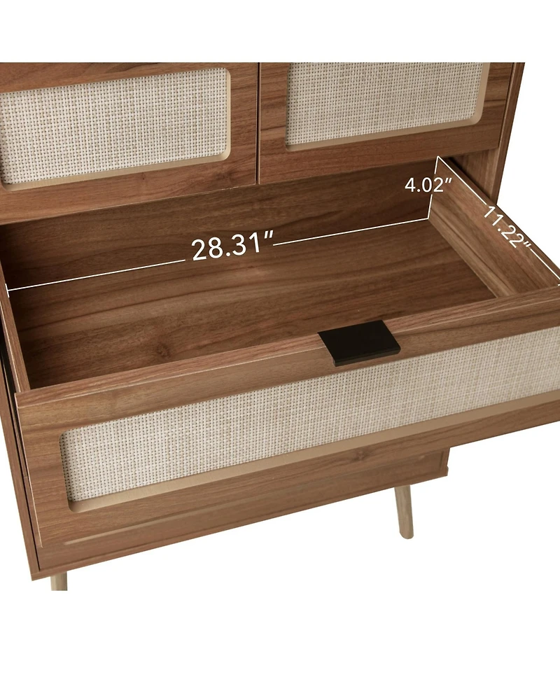 5 Drawer Dresser Modern Closet Dressers Chest of Drawers Storage Cabinet with Drawers Entryway Cabinet for Living Room, Brown