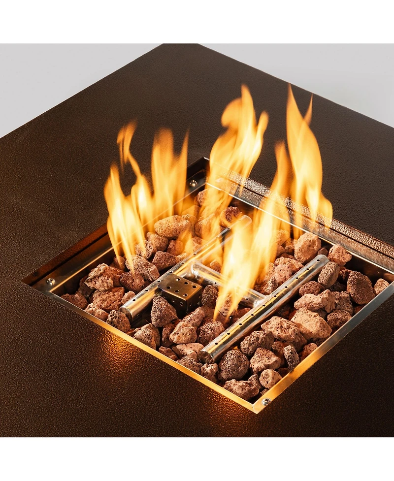 Streamdale 28IN Square fire pit table Propane Fire Table with Stainless steel lid