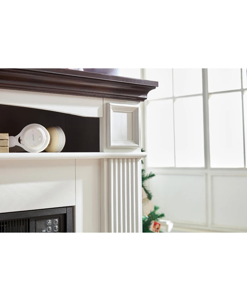Streamdale Corner Mantel Cabinet for Living Room or Bedroom with 23 inch Fireplace Insert Heater for the Perfect Ambiance