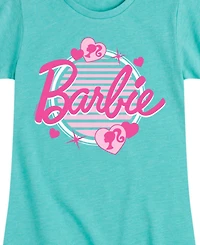 Barbie Big Girls Logo Hearts Graphic Short Sleeve T-Shirt