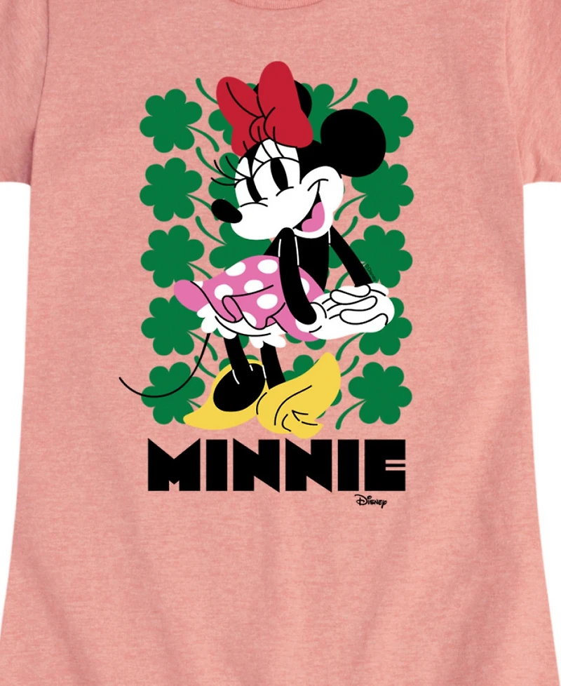 Disney Big Girls Minnie St Patrick's Day Graphic Short Sleeve T-Shirt