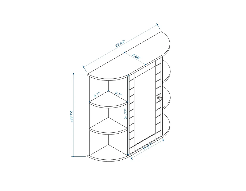 Wall-Mounted Medicine Cabinet with Mirror and Ample Storage (6 Open & 3 Adjustable Shelves)