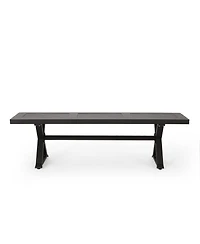 Streamdale Outdoor Dining Bench, Antique Matte Black