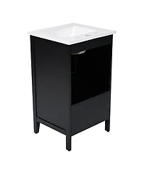 Streamdale 20" Black Vanity with Sink, Cabinet Door & Drawer