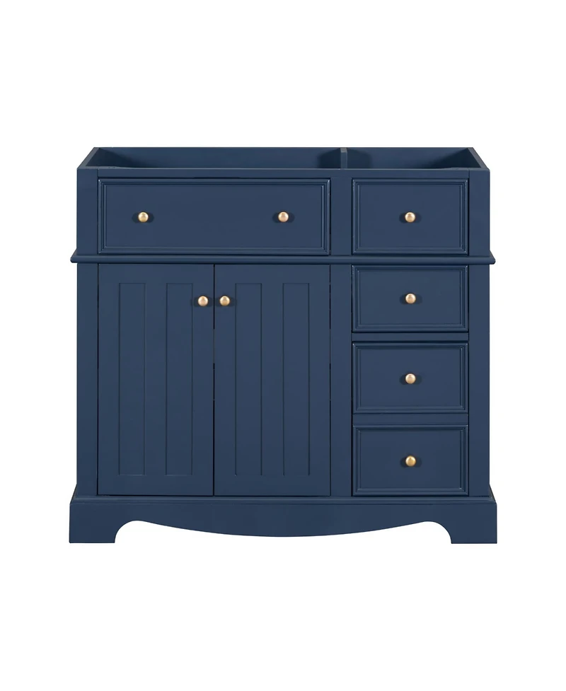 36" Freestanding Bathroom Vanity with Drawers and Shelf