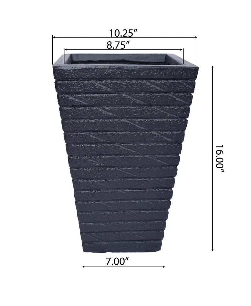 Streamdale Sleek and Sophisticated Tapered Square Planter for Home and Garden