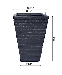 Streamdale Sleek and Sophisticated Tapered Square Planter for Home and Garden