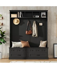 Streamdale 3-in-1 Wide Hall Tree with Storage Bench and Coat Rack