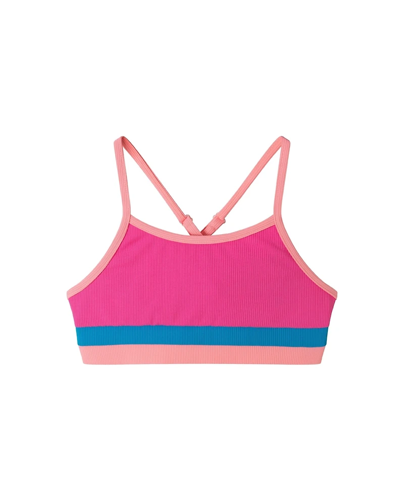 Toddler/Child Girls Ribbed Colorblock Two-Piece Swimsuit