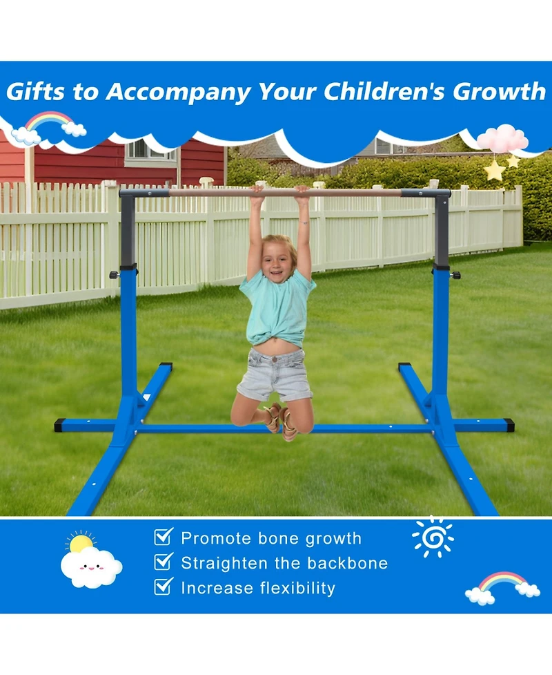 Streamdale Gymnastics Bar for Kids, Adjustable Height Gym Bar, Junior Training Kip Bar for Home