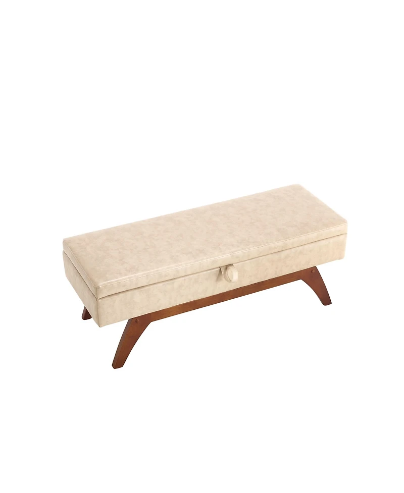 Streamdale Teddy wool fabric, solid wood feet for solid weighing, and bed end stool with storage function