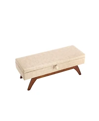 Streamdale Teddy wool fabric, solid wood feet for solid weighing, and bed end stool with storage function