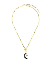 Unwritten Lapis Stone Moon Star Pendant Necklace