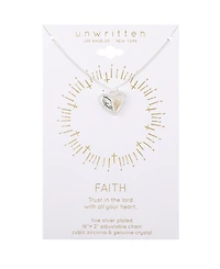 Unwritten Cubic Zirconia Crystal Faith Heart Pendant Necklace