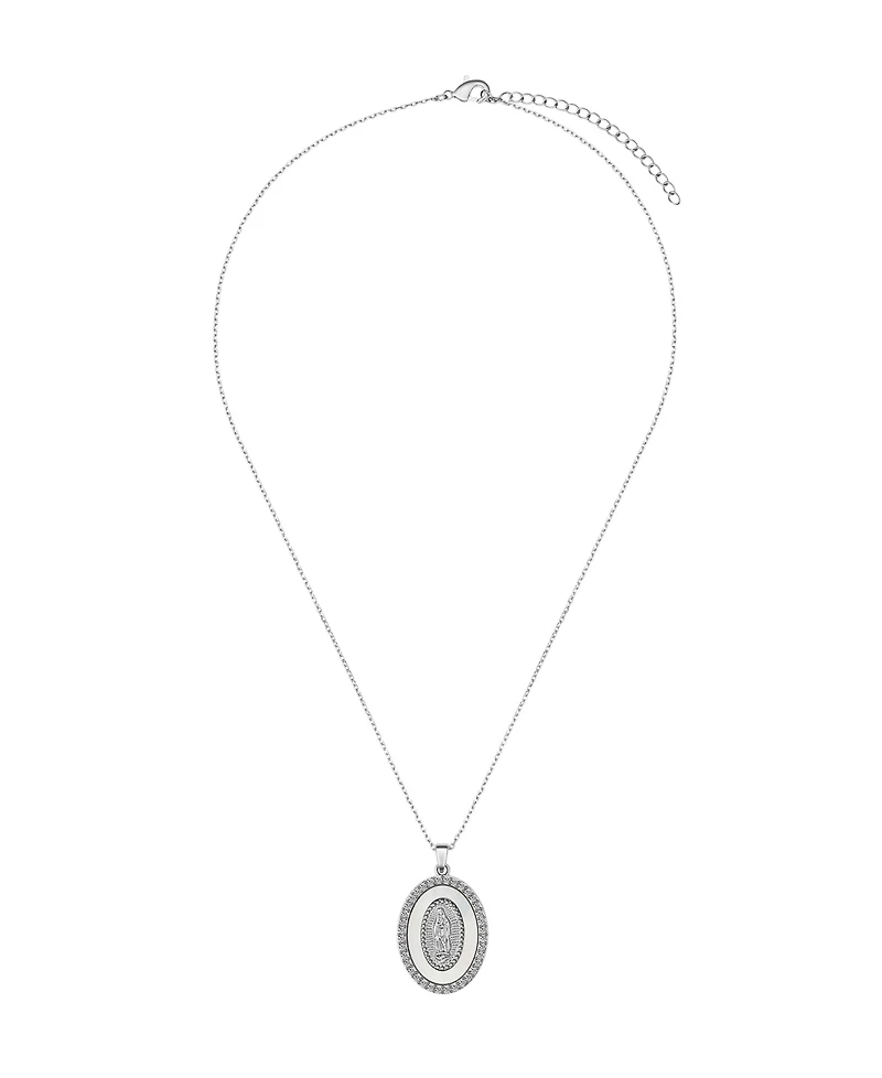 Unwritten Cubic Zirconia Mother of Pearl Mary Pendant Necklace