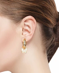 Unwritten Cubic Zirconia Butterfly Charm Hoop Set