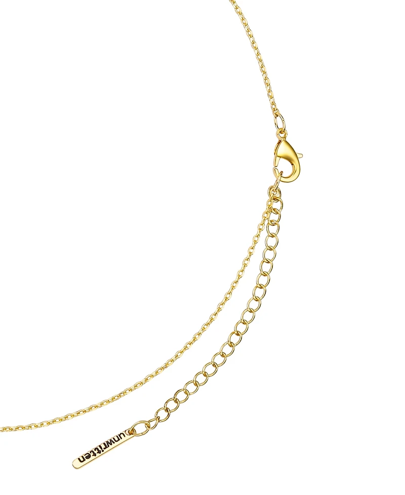 Unwritten "Mom" Cubic Zirconia Mother of Pearl Tennis Charm Layered Necklace Set