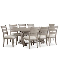 Sadie 9-Pc. Rectangular Dining Set (Table & 8 Ladder Back Chairs), Created for Macy's