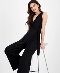 Anne Klein Women's Sleeveless Classic Wrap V-Neck Jumpsuit