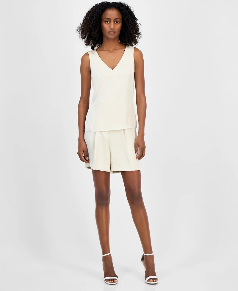 Anne Klein Women's Sleeveless V-Neck Blouse