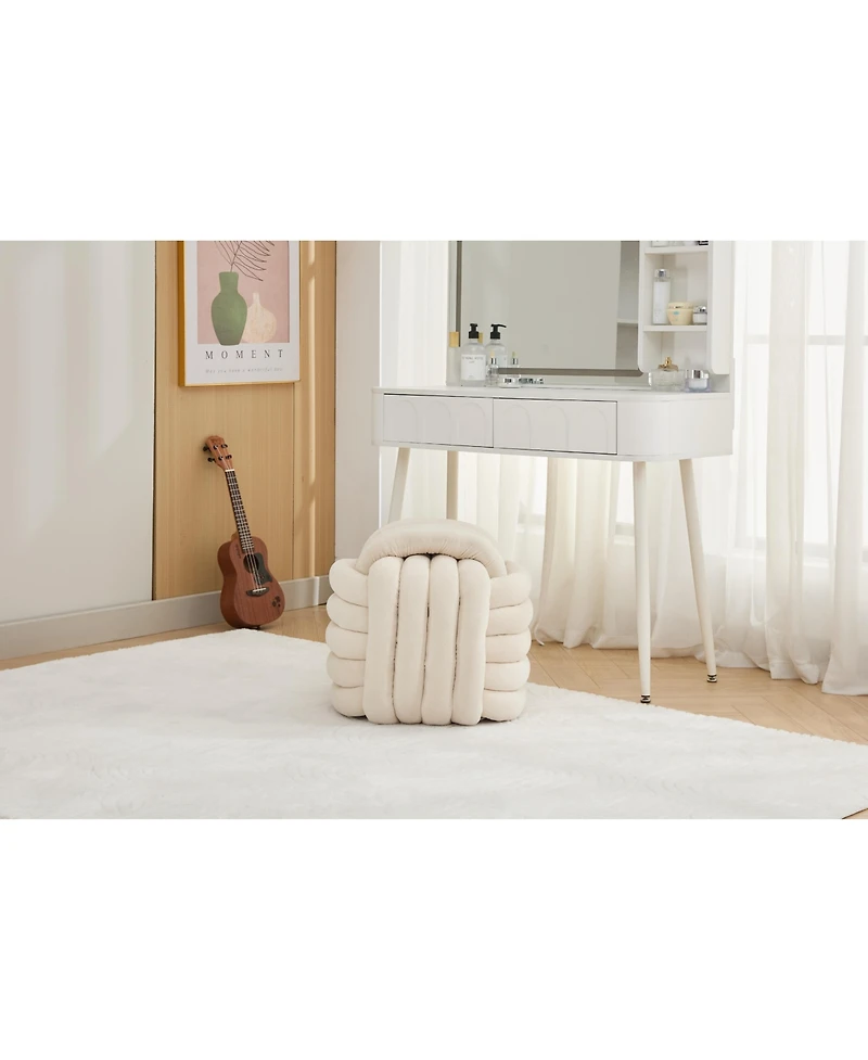Streamdale Modern Knot Design Ottoman Stylish and Comfortable