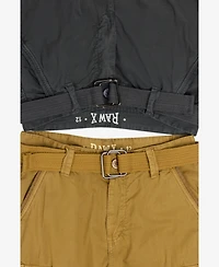 Raw X Big Boys 2 Pack Combo Belted Twill Cargo Shorts 8-18