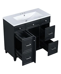 Streamdale 36" Vanity Set with Sink Black Shaker, Soft Close