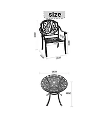 Streamdale 5-Piece Set Of Cast Aluminum Patio Furniture With Black Frame and Seat Cushions In Random Colors