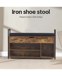 Streamdale 39" Storage Bench with Cushion and Lift-Top for Shoes, Entryway