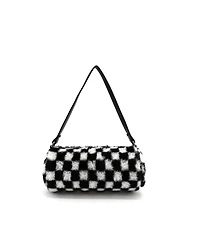 Like Dreams Jordan Checkered Faux Fur Small Shoulder Bag