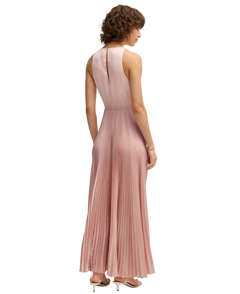 Boss by Hugo Boss Women's Hammered Satin Plisse Maxi Dress