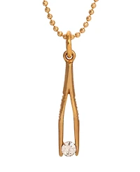 2028 Crystal Small Tweezer Pendant Necklace