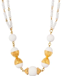 2028 White Acrylic Bead Necklace