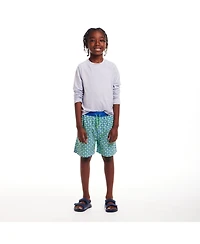 Toddler/Child Boys Green Geo Print Swim Trunk