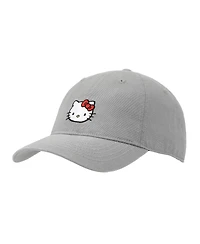 Hello Kitty Men's Embroidered Character Beige Unstructured Baseball Cap